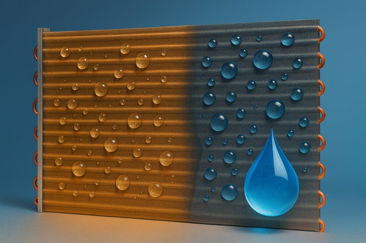 Mejora de las características de condensación en superficies de intercambiadores de calor mediante nanorrecubrimientos