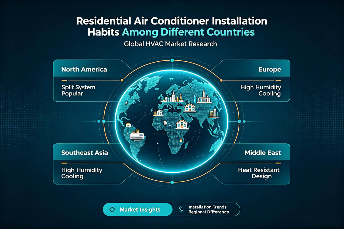 Hábitos de instalación de aires acondicionados residenciales en diferentes países